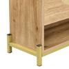 Elegant Wooden Shoe Cabinet with Rattan Doors – 4 Doors, Metal Frame and Top Shelf for Stylish and Organized Storage.