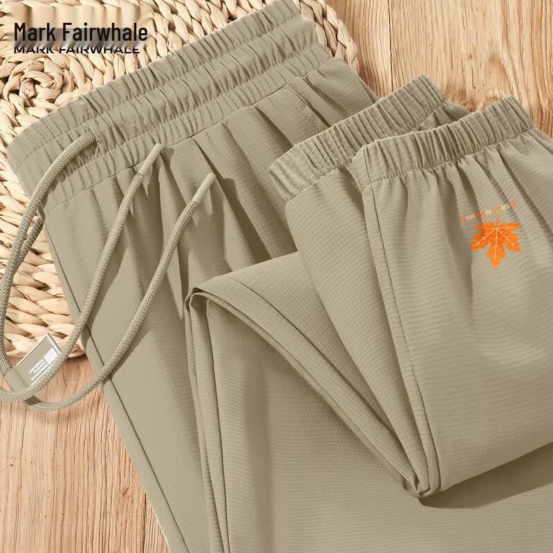 Mark Fairwhale Men s Summer Quick-Dry Tapered Ice Silk Casual Pants 3XL