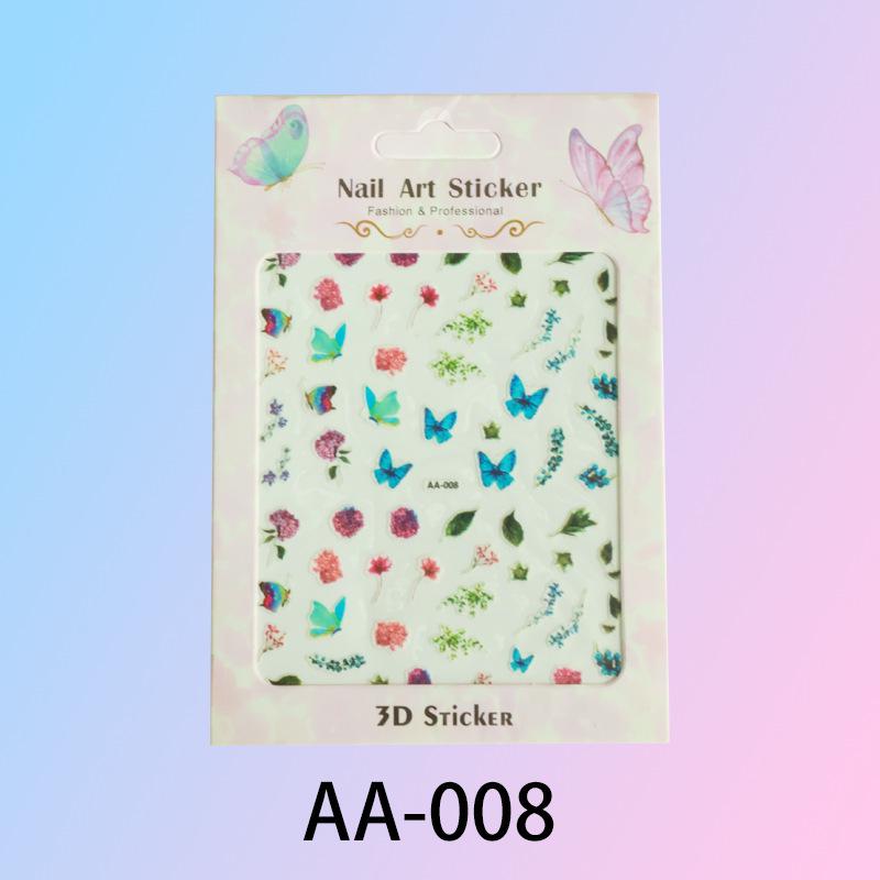 Fresh Style Nail Stickers: Fruit, Flower & Butterfly Designs