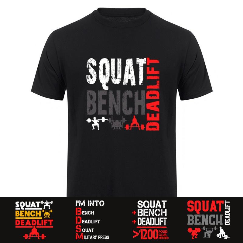 Powerlifting Squat Bench Deadlift Weightlifting T Shirt Oneck Cotton Unisex Summer Casual Tshirts Plus Size Loose Hj112