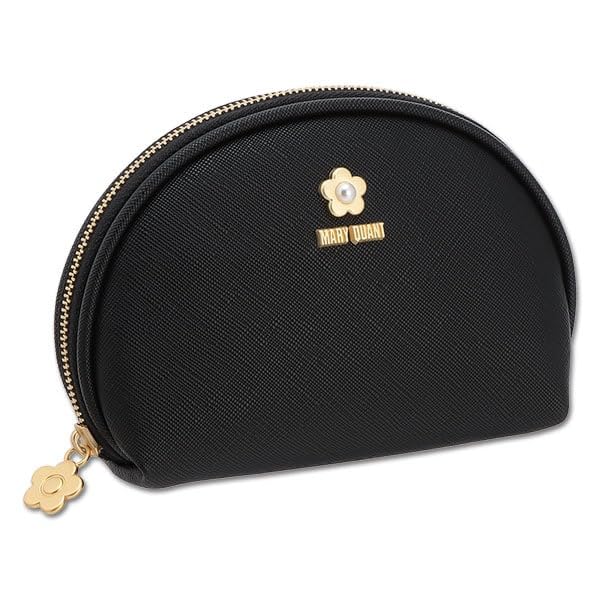 

MARY QUANT Saffiano Pearl Round Pouch Black FREE чорний