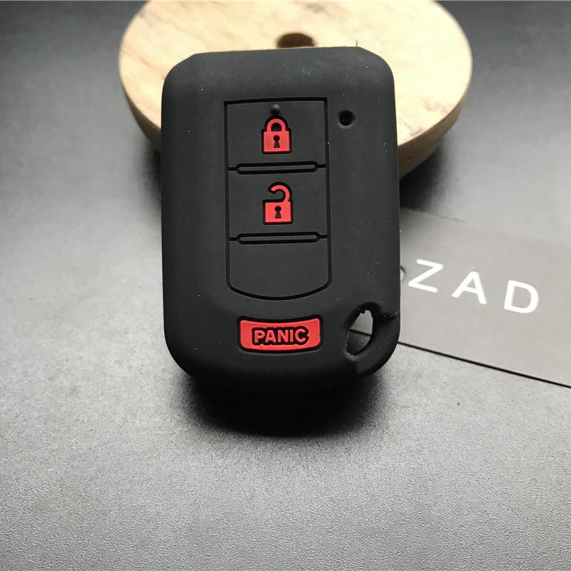 ZAD 3button key silicone rubber car key case cover set for Mitsubishi Mirage asx lancer 10 outlander colt LANCER Grandis Pajero