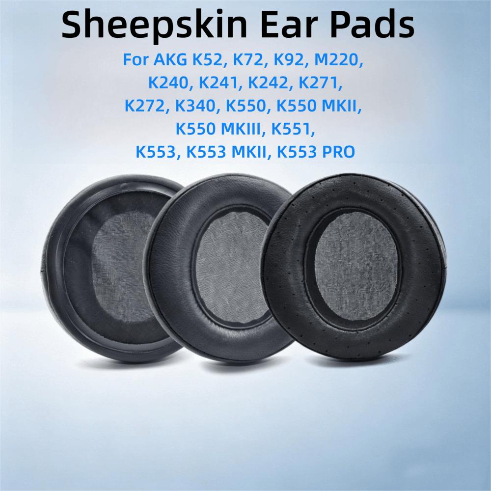 1 Pair Sheepskin Earphone Cushions for AKG Pro Audio K52 K72 K92 M220 K240 Noise Cancelling