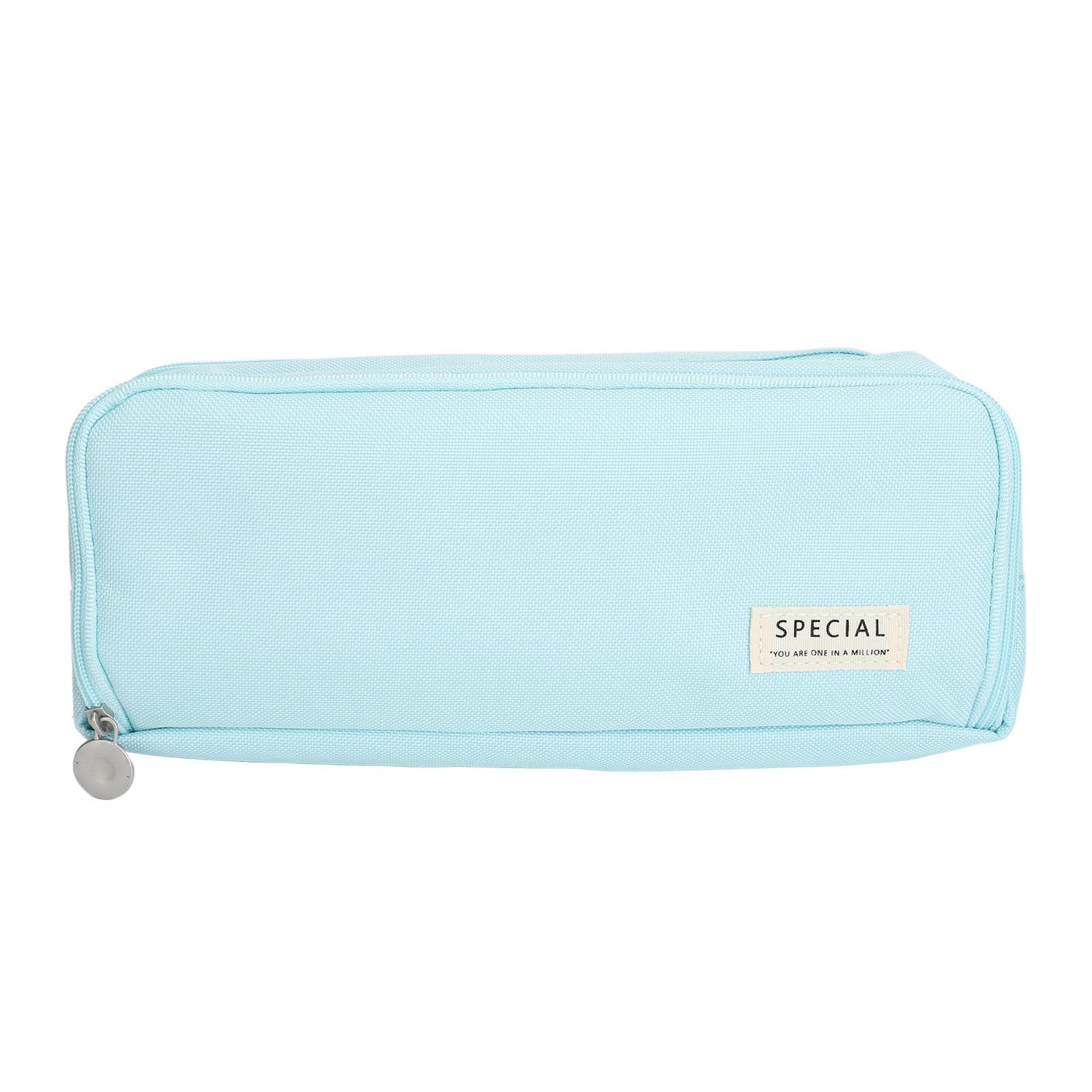 

Пенал многоцелевой большой емкости сумка для карандашей портативный холст пенал для школы офис Li Blue