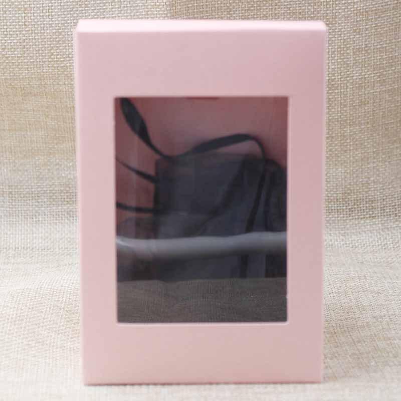 10pcs Mixed Color Kraft Paper Box Romantic Wedding Transparent Window Gift Box Candy Chocolate Biscuit Packaging