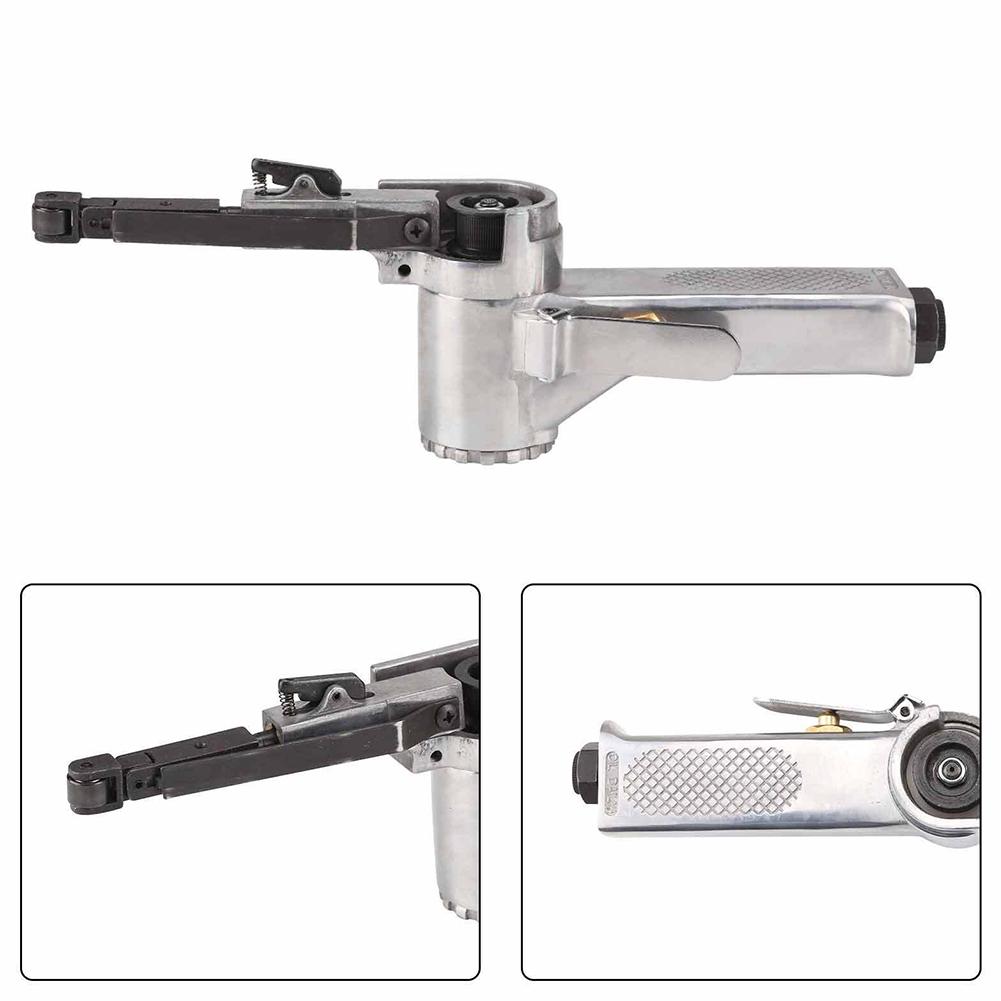 3/8 Zoll Luft-Bandschleifer mit 10 Stück Schleifbändern Pneumatische Schleif- und Polierwerkzeuge 10mm Pneumatischer Bandschleifer zum Schleifen von Metall Stahl