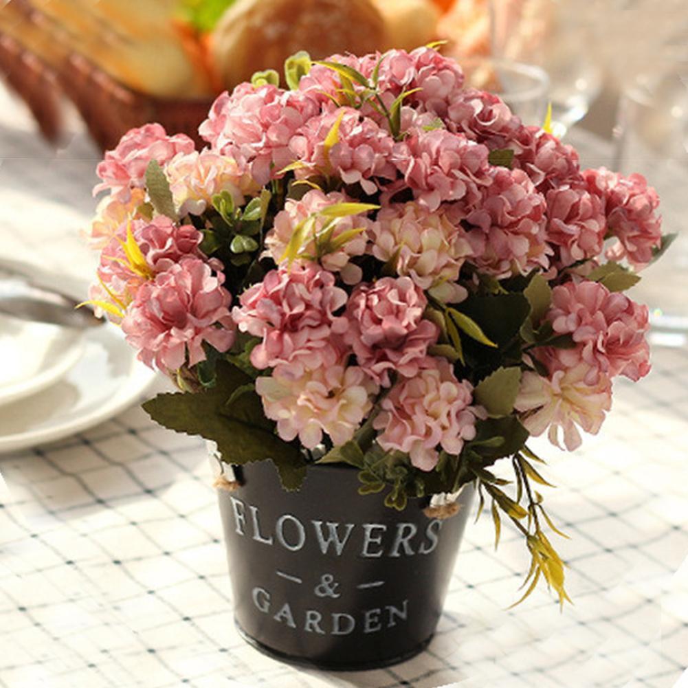 Vintage Creative Corrosion Resistant Metal Decorative Flower Bucket  for Artificial Plants