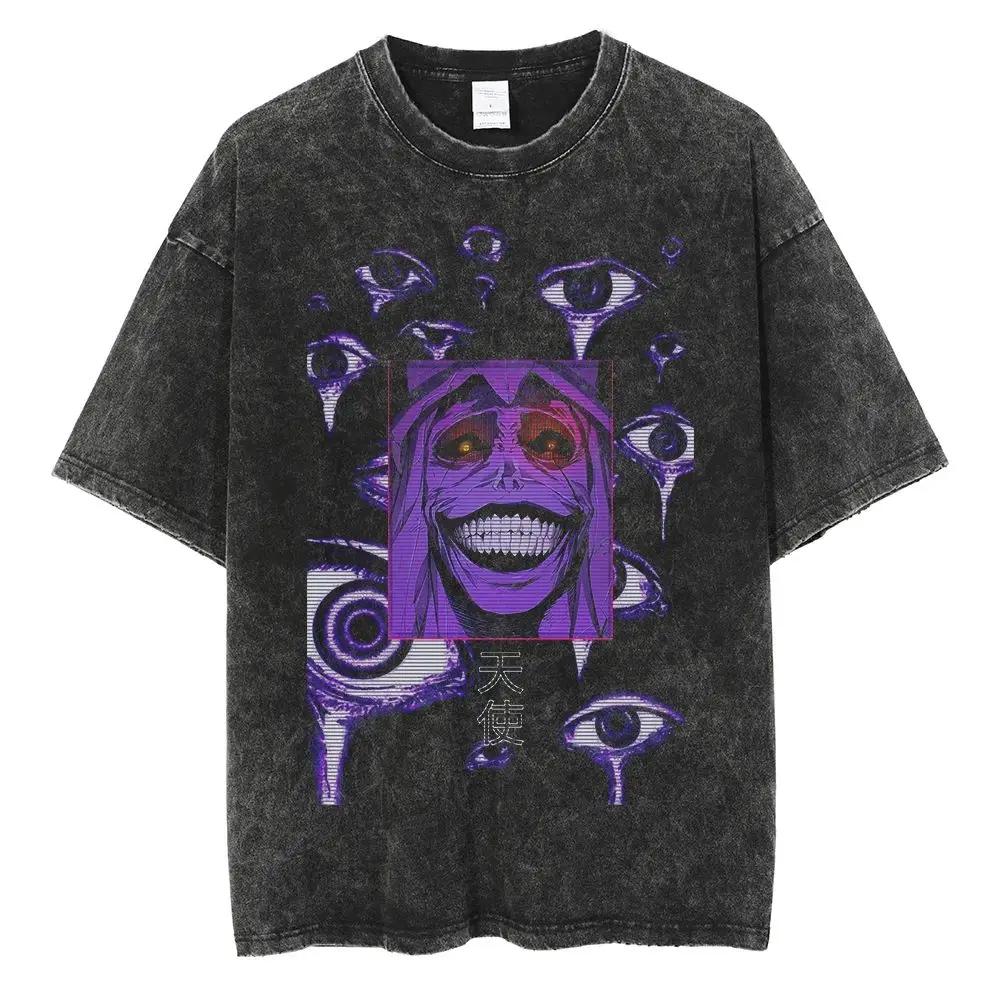 Hot Summer Anime Solo Leveling Sung Jin Woo Print T-shirt Women High Quality Washed Cotton T-shirts Harajuku Plus Size T Shirt