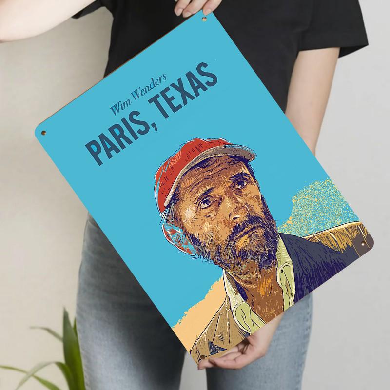 

Paris Texas Movie Poster Metal Tin Sign Vintage Home Decor Wall Art for Living Room Bar 20x30cm（7.8x11.8inch）