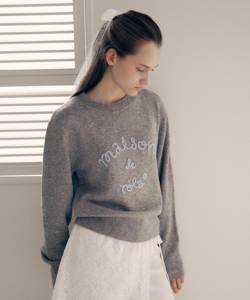 ROLAROLA Maison De Rola Embroidery Knit Gray
