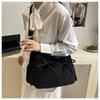 Pleated Bow Knot Tote Bag for Women Cotton Large Capacity Shoulder Crossbody Bag