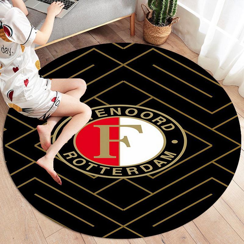 Feyenoord Round Area Rug,Carpet Rug for Living Room Bedroom Sofa Playroom Decor,Non-slip Floor Mat
