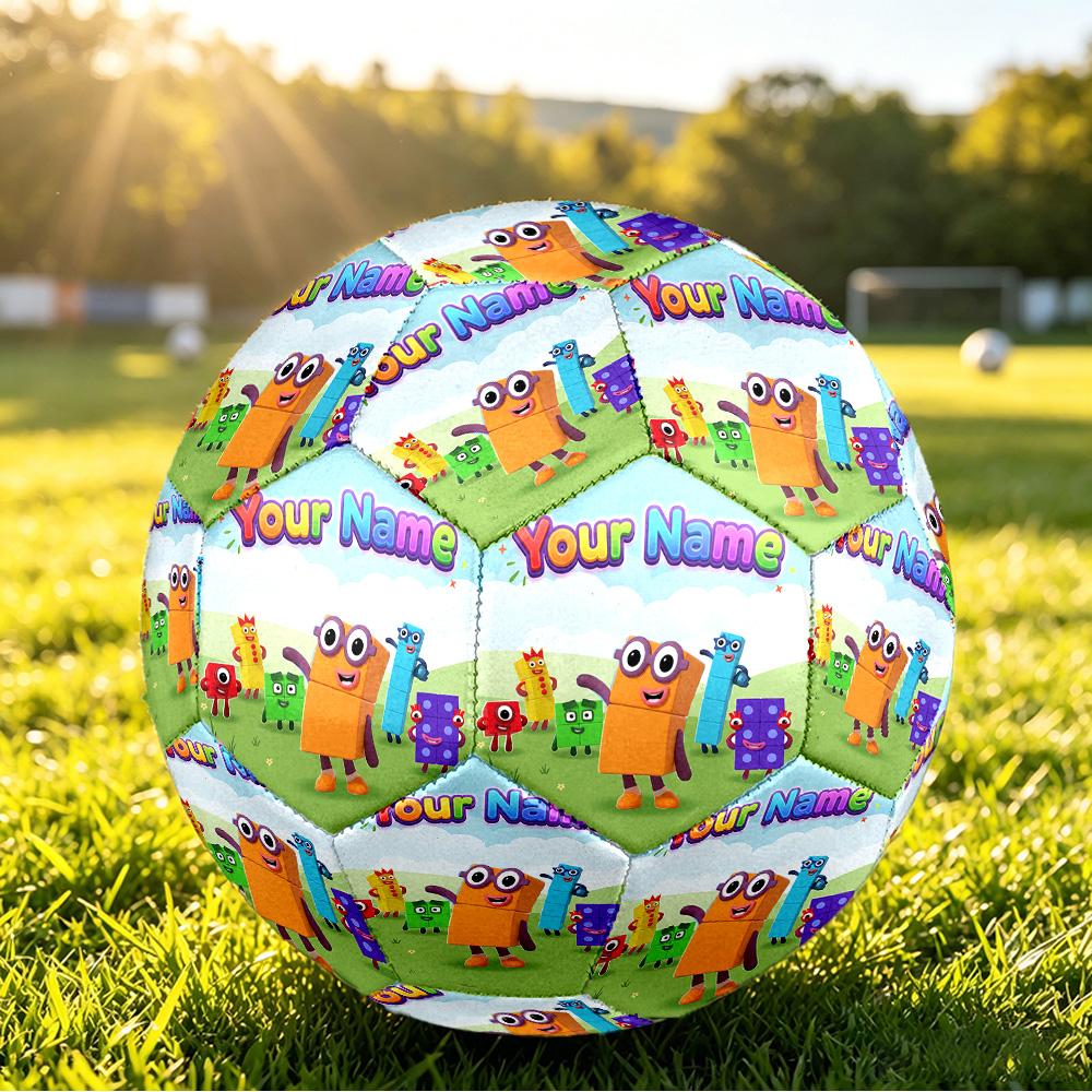 Custom Name Text Size 5 Football,Numberblock Standard Training Soccer Ball