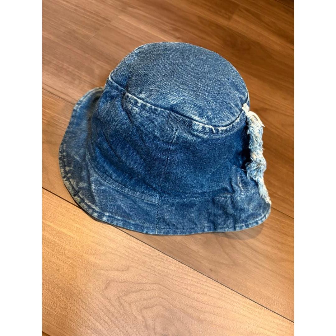 Used KAPITAL denim bucket hat with fringe