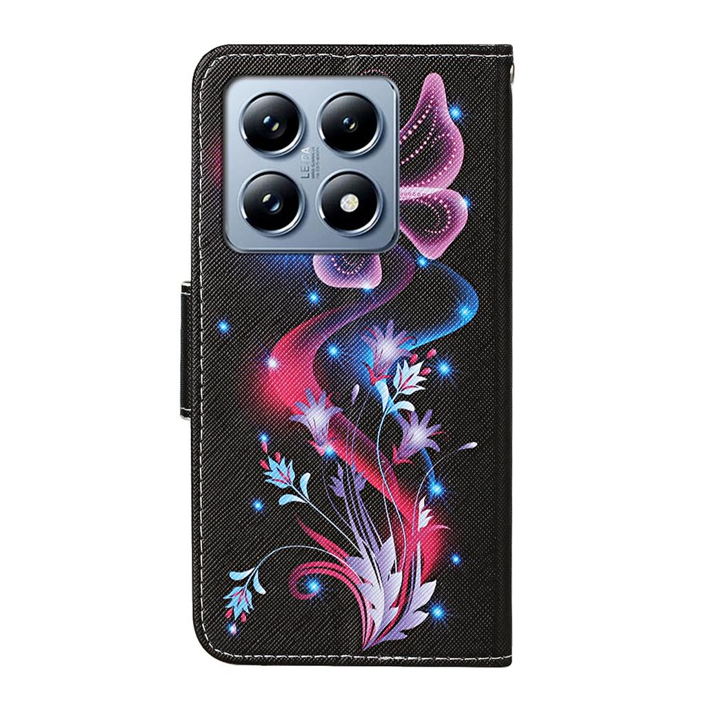 Für Xiaomi 14T Hülle Musterdruck Schutz Leder Folio Handyhülle