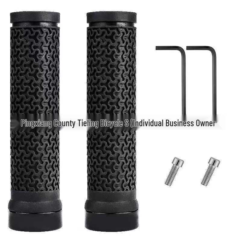 Anti-Slip Rubber Handlebar Grips for Mountain Bikes - Single-Sided Aluminum Lock-On