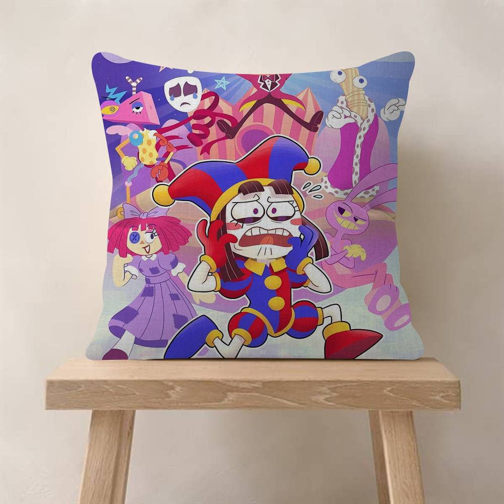 Anime The Amazing DDigital Circus Cushion Cover Inches Farmhouse Decor Home Throw Pillow Covers For Couch Decorations