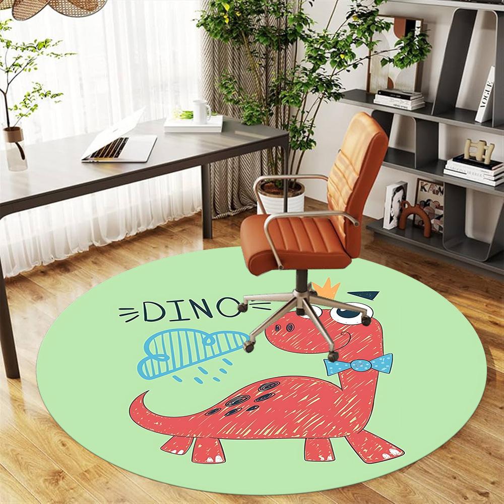 1pc dinosaur crown Round Chair mat Area Rug - Non-Slip, Floor Mat for Office, Bedroom, and Indoor Decor c1125347