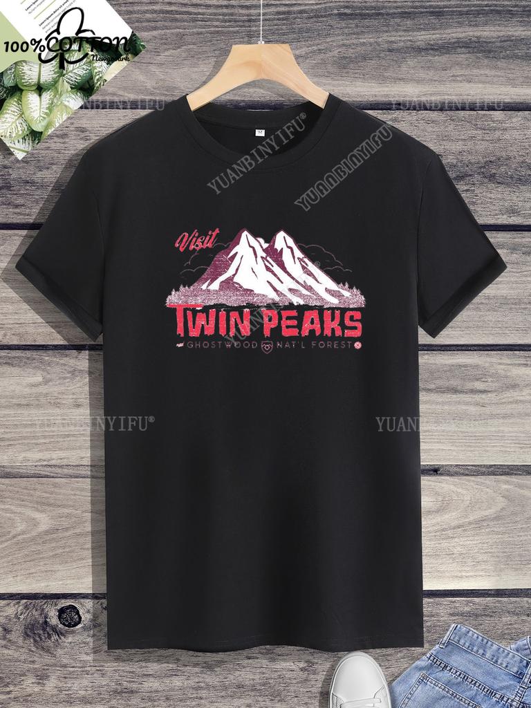Leisure Classic Film TWIN PEAKS Printed Cotton T-shirt Top Unisex Short Sleeve Short-sleev O-neck Streetwear S-6XL