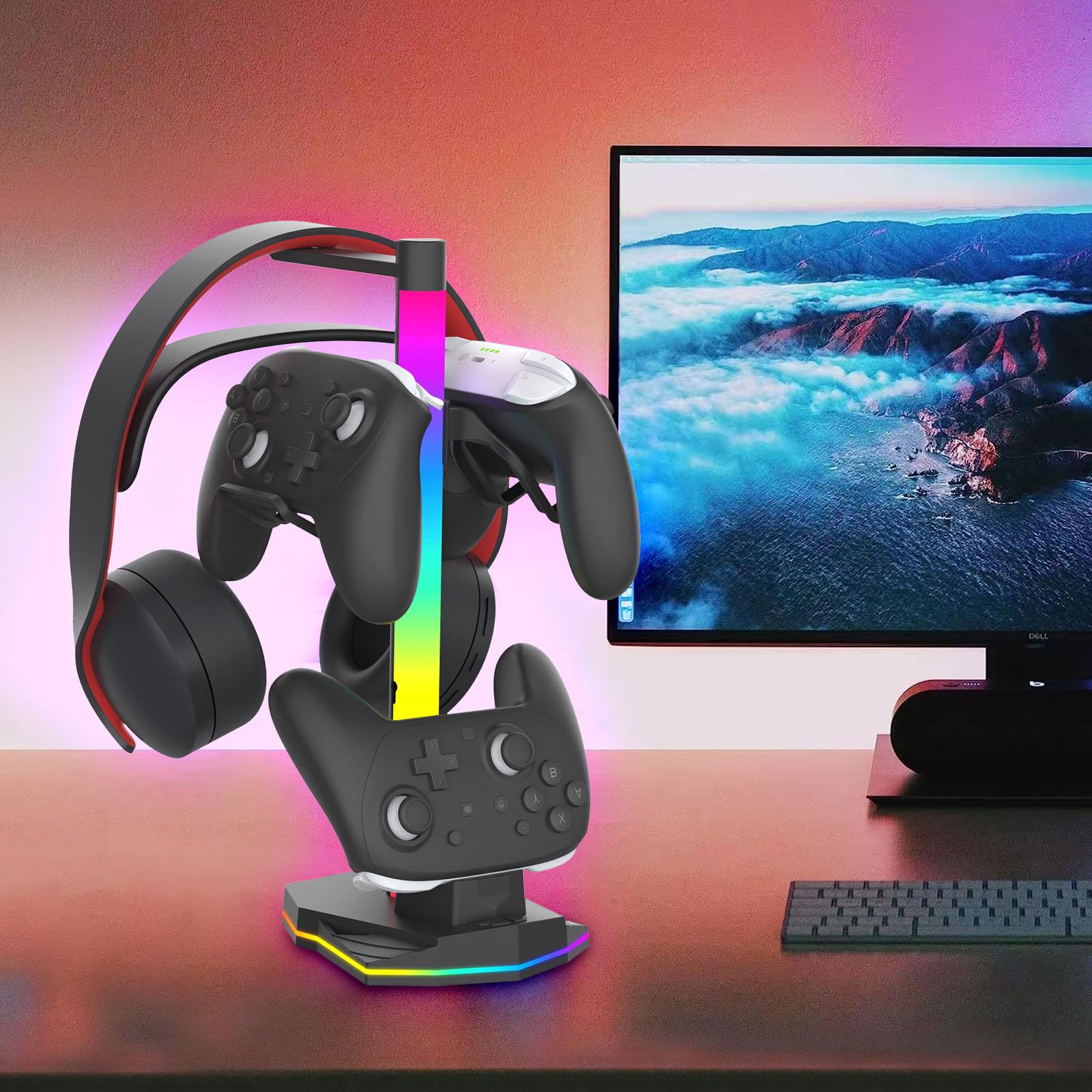 

Gaming Accessory for NS2 Controller Charging Station with Headphone Holder Charging Stand Base Multifunction 1