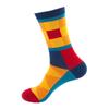 Hundreds Fashion Business Men 100% Cotton Happy Lattice Socks Unisex Boys Combed Hip Hop Street Skateboard Funny High Sox Set
