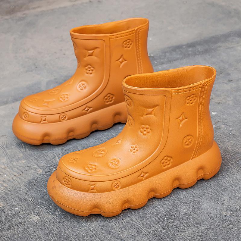 Platform Rain Shoes Women's Waterproof and Non-slip New Spring Fashion Outer Wear Water Shoes Women's Medium Rain Boots
