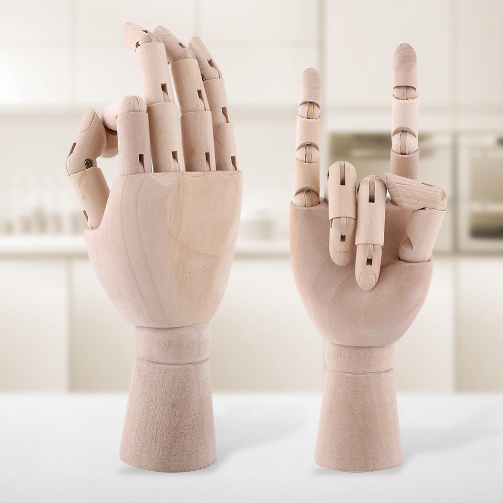 1pcs Flexible Movable Fingers Wooden Hand Model Adjustable Joint Right Hand Sketch Drawing