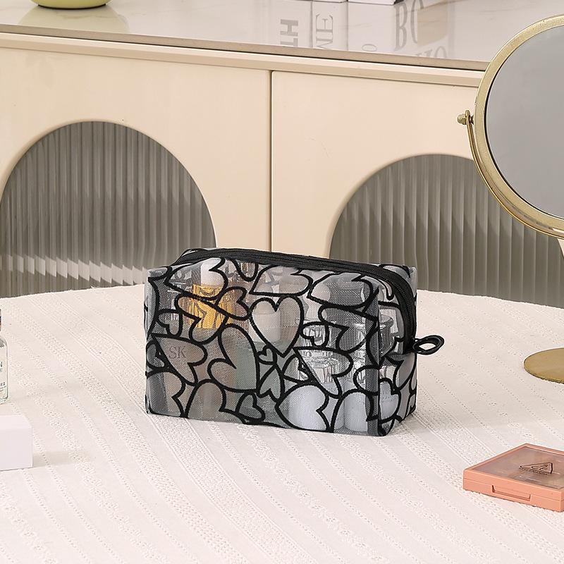 Flocking Multi-functional Travel Mesh Tote Bag - Large Capacity Cosmetic Storage