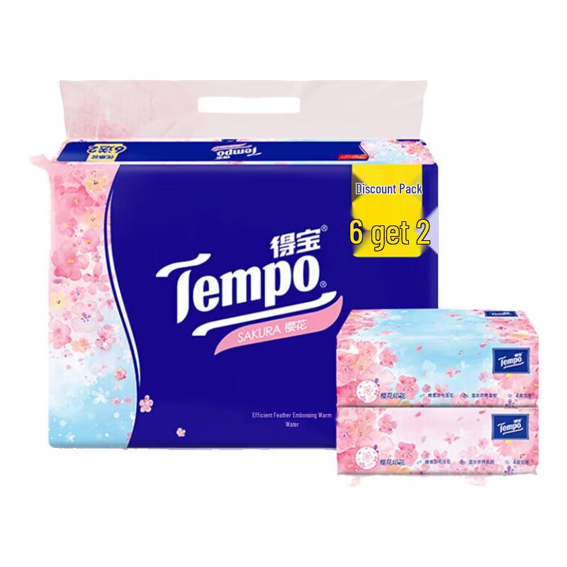 Tempo 4-Ply Cherry Blossom Scented Facial Tissues, 48 Packs