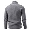 Men's Casual Solid-color Patchwork Style Long-sleeved High-neck Sweater, Men's Fitted Knitted Pullover, Scarf Collar Sweater