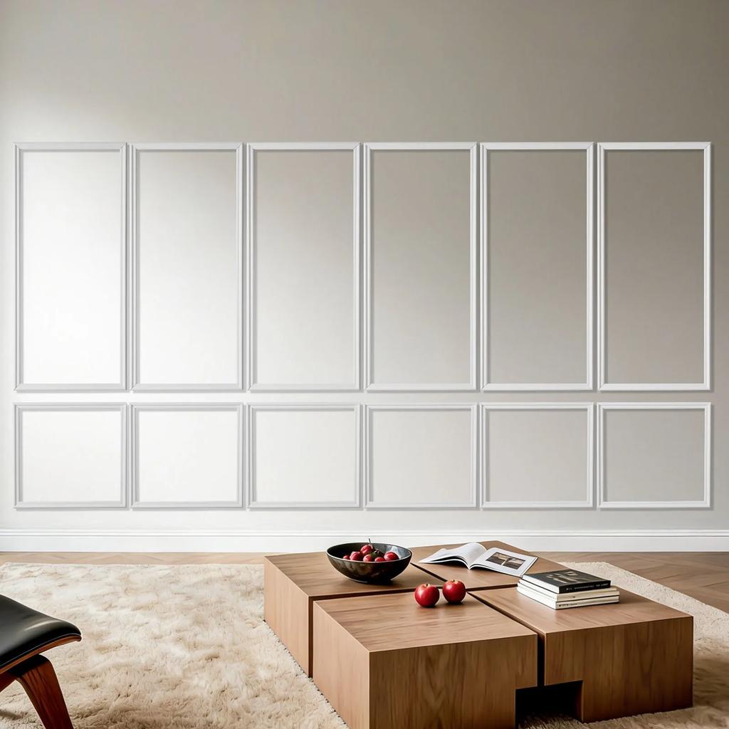 VEVOR Wall Molding 6 Pack, Wainscoting Panels Kit, Lightweight Paintable Polystyrene, Easy to Install