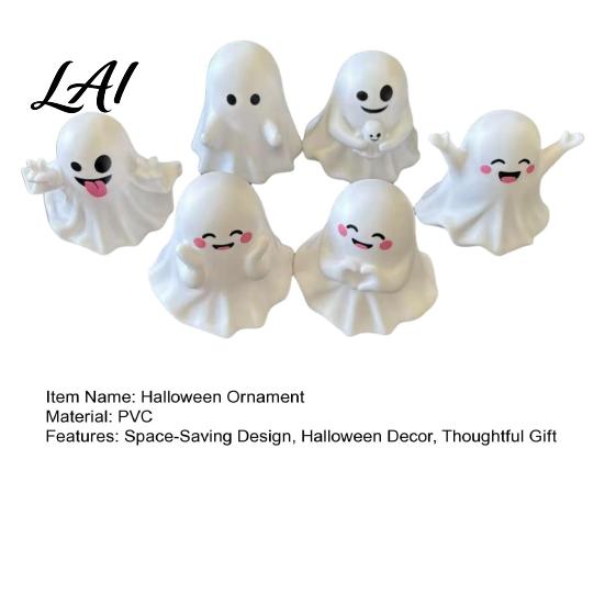 Unique Office Supplies 6Pcs Halloween Ghost Figurine Cute Pen Holder Miniature Desk Decor Funny Healing Statues Pencil Stand Ornament Creative