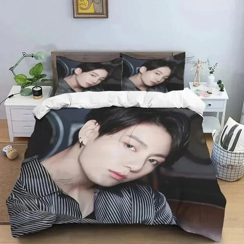 Luxuriöses Neues 3D-Druck Koreanisches Beliebtes Männliche Sängergruppe Bettwäscheset, Bettbezug Bettset Steppdeckenbezug King Queen Size Bettwäscheset