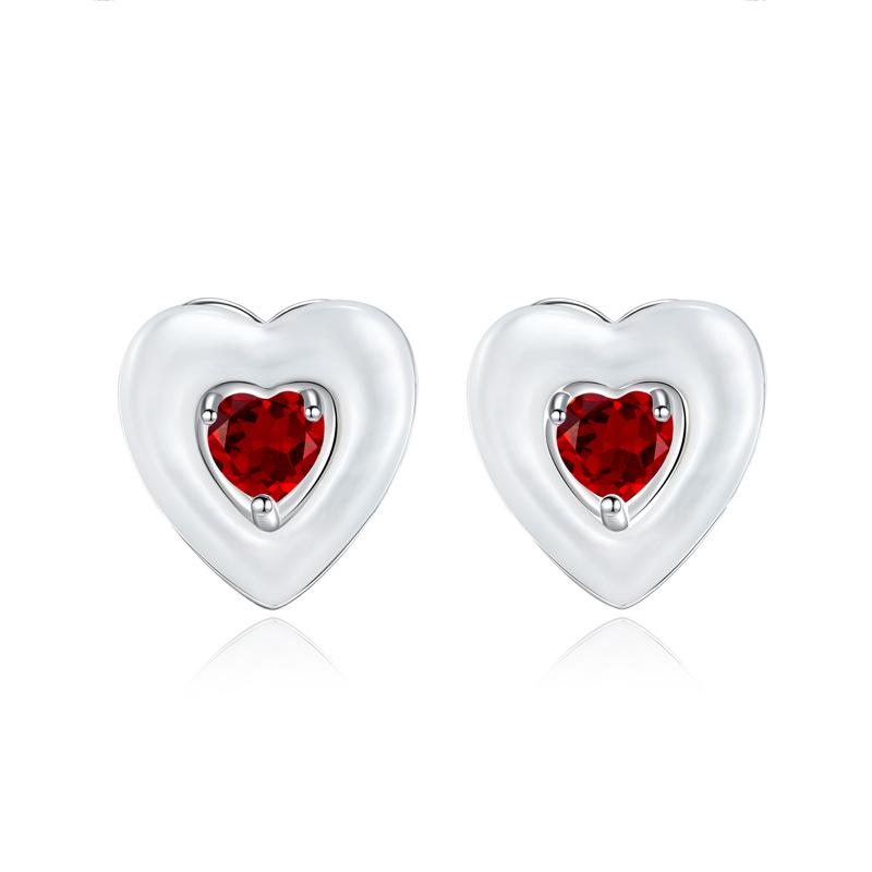 

Natural Crystal White Fritillary Earrings S925 Sterling Silver Heart Earrings Women s Niche Sweet Sister Wind Topaz Jewelry 925 silver