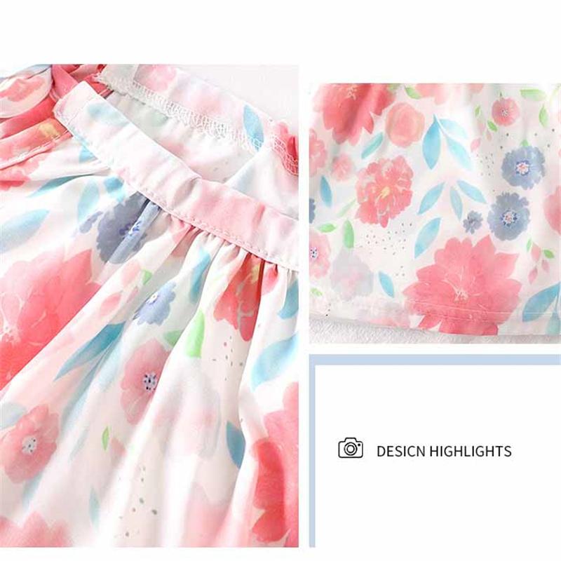 Baby Girls Summer Outfit 2-Piece Set Sleeveless Tie Strap Cami Top + Shorts Cool Comfortable Printed Toddler Clothes
