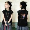 Korean Style Trendy Girls' Sleeveless Pure Cotton Vest Top - Summer New Arrivals for Medium & Large Children