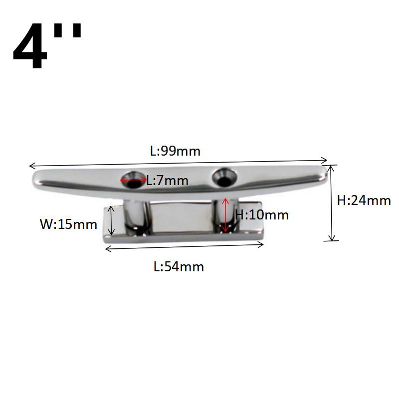 Marine Grade Stainless Steel 316 Low Flat Cleat Boat Cleats 4 Inch 5 Inch 6 Inch 8Inch Mooring Dock Cleat Boat Accessories 4 Inch