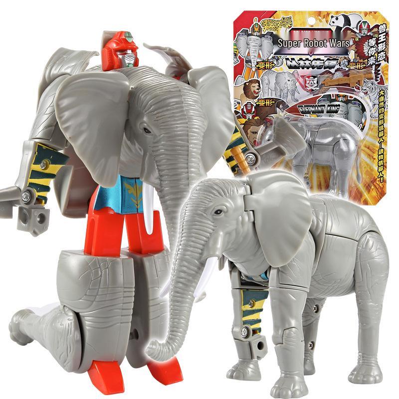 Kaelile Animal Vanguard: Transforming Mecha Warriors Puzzle - Lion, Elephant, White Tiger, Eagle, Panda Robot Toy.