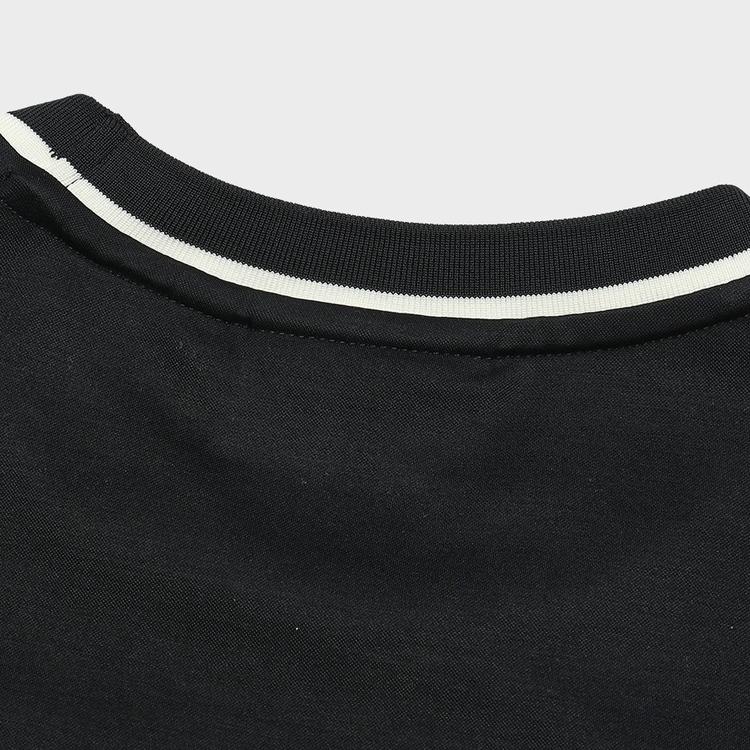 Fila Color Block Ruffled Short Sleeve Dress Women Dresses Black F11W428313F-BK