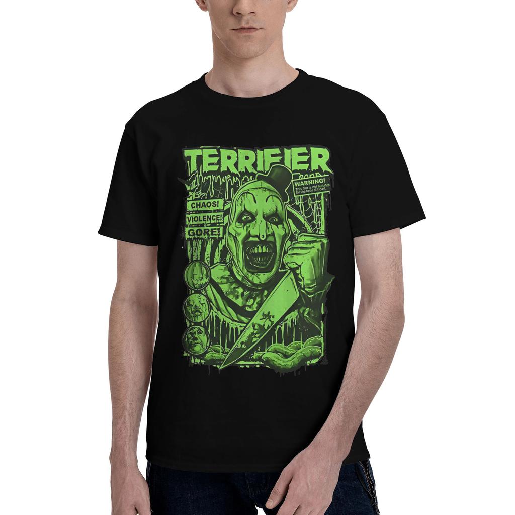 Men Women's T-Shirt Terrifier Art  Cool Cotton Tee Shirt Short Sleeve Horror Movie T Shirts Round Collar Clothes Printed