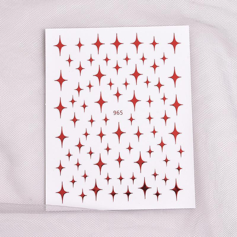 Popular Multi-color Star Nail Art Stickers: DIY Laser Gold & Silver Wearable Adhesive Decals