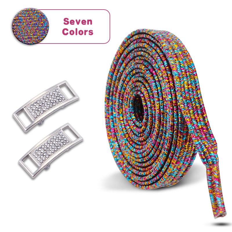 No Tie Shoe Laces Diamond Lock Shoelaces Without Ties Glitter Elastic Laces Sneakers Tennis Flat Shoelace Shoes Accessories