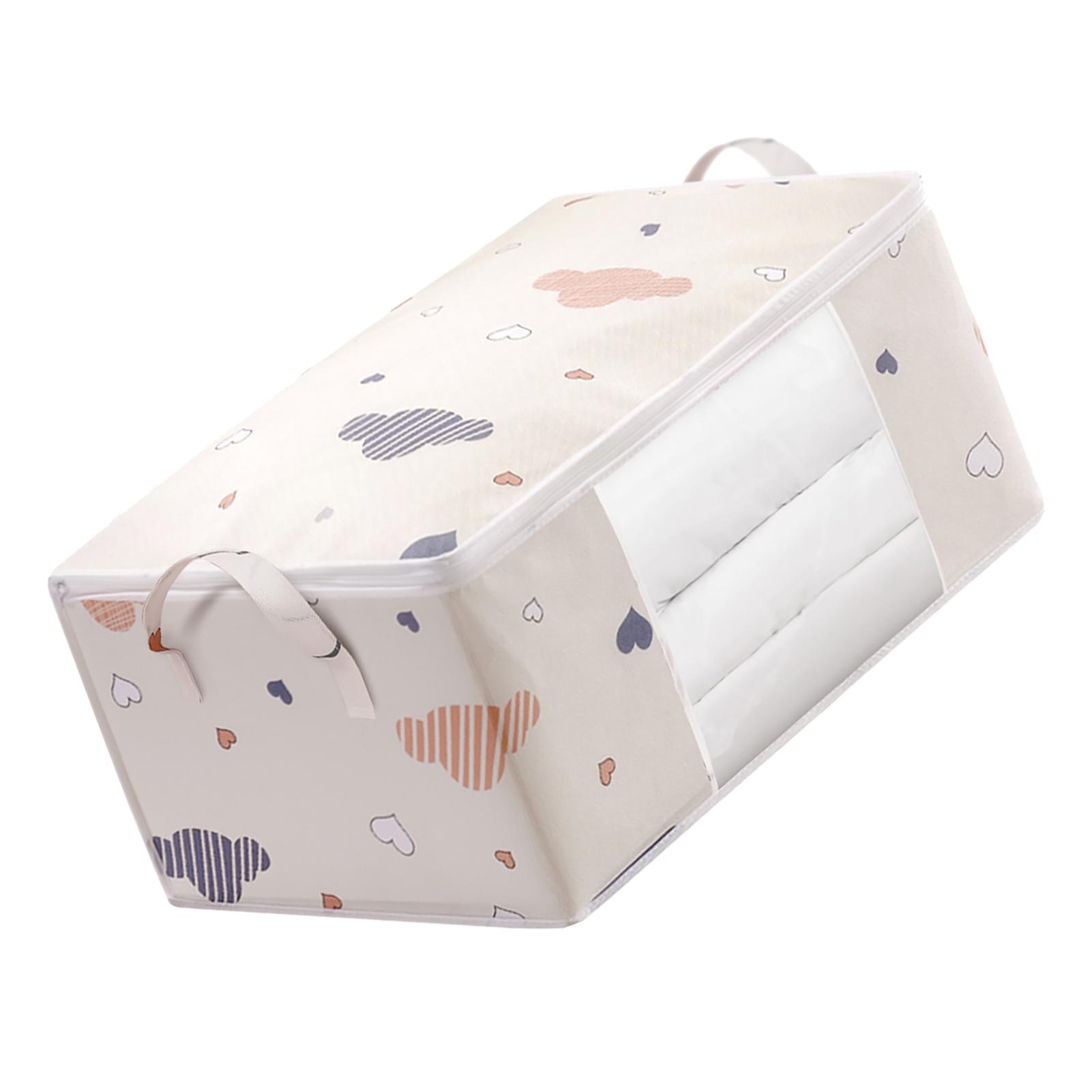 

Сумка для хранения одеял Нетканый материал Прозрачное окно Усиленная ручка Контейнер для хранения одеял и одежды M 50 л M