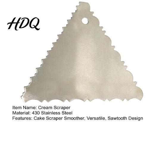 Kitchen Bench Scraper for Baking Stainless Steel Cake with Multi-faceted Sawtooth Rectangle/Pentagon/Triangle/Semi-circle Shape Cream Dough Smoother,