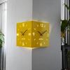 Nordic Wall Clock Lights Corner Double Sided Wall Clocks Square Living Room Clock Roman Minimalist Design Clocks Modern Stylish