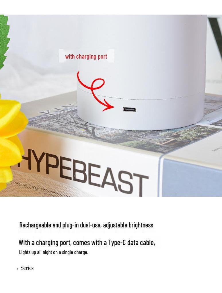 Sunflower Night Light: Rechargeable LED Bedroom Decoration Atmosphere Lamp, Ideal Birthday Gift for Girls.