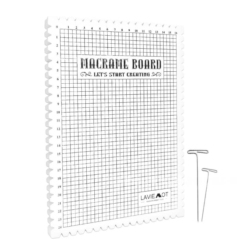 

Creative Macrames Board Handcraft Knitting String Grided Boards Mat DIY Woolen Yarn Braided Fixed Tool Knotting Needle 1