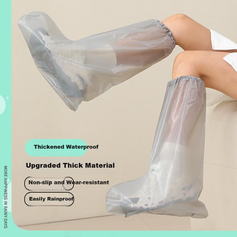 KUMBAZZ Waterproof Shoe Covers, Disposable Rain Shoe Covers, Thickened Long Rain Boots, Non-Slip Rain Boots for Adults, 5 Pairs