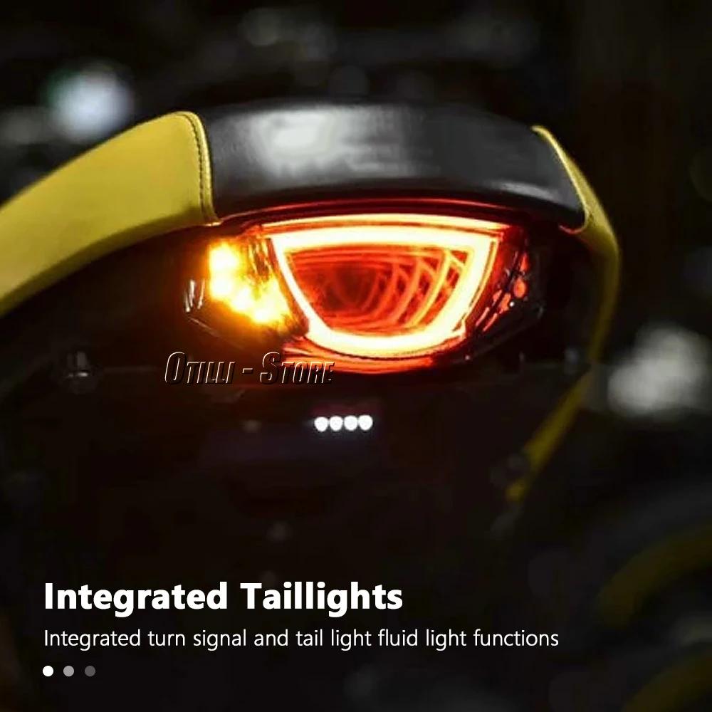Motorcycle Accessories For Ducati SCRAMBLER 400 800 Scrambler 1100 LED Rear Tail Light Brake Smoke W/ Flashing Turn Signal Lamp