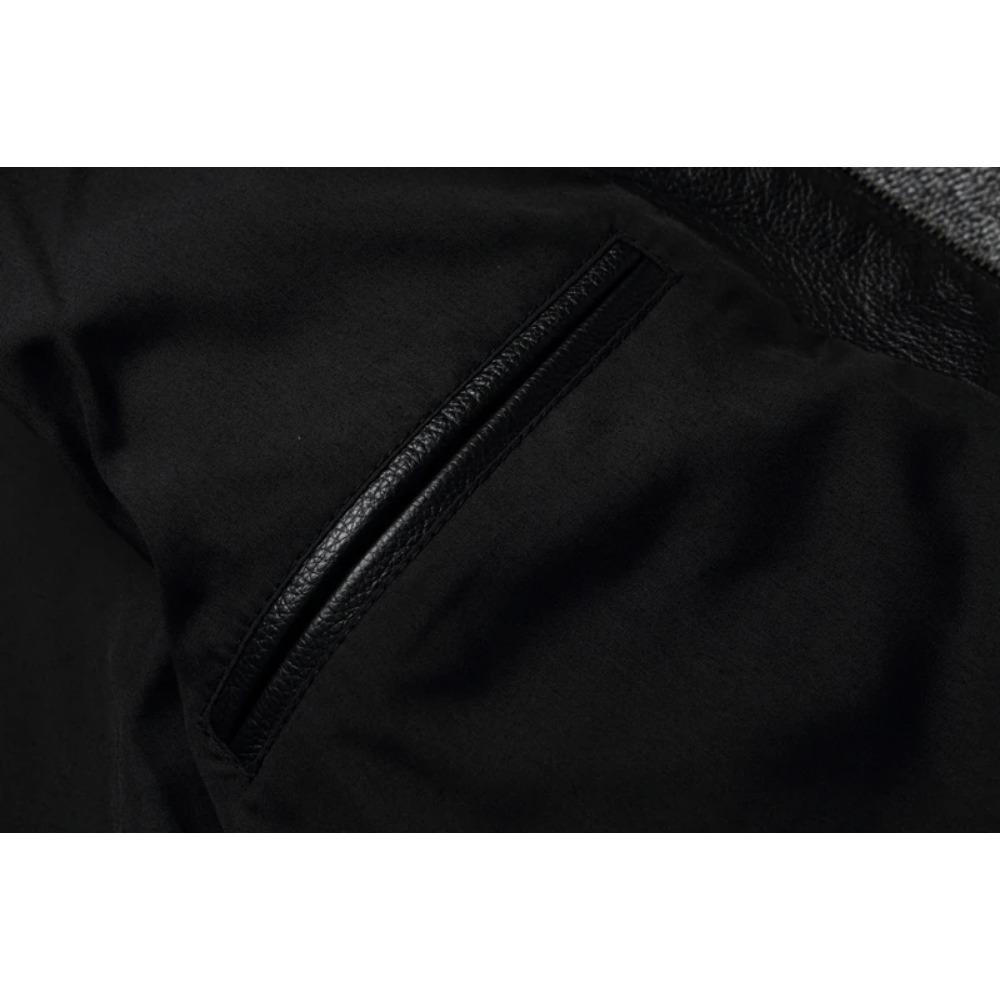 Chinese Size Classic Resident Men Leather Jacket Long Genuine Leather Coat Slim Fit Genuine Cowhide Mens Hunting Jacket Autumn